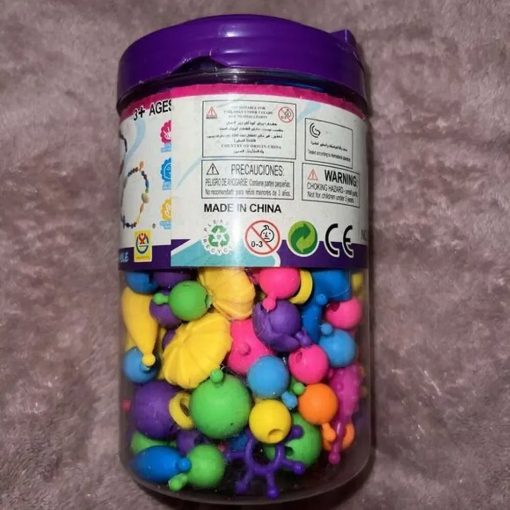 Multi-Color Interlocking Beads Assorted Sizes & Colors Create Assemble Kids‎